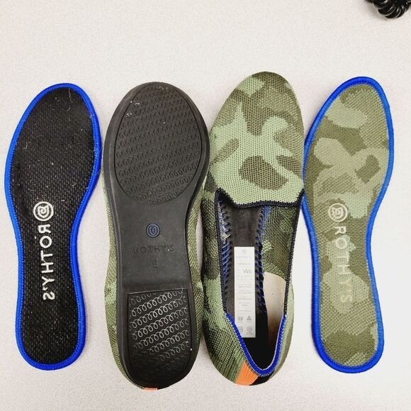 ROTHY'S Olive Camo Rounded Toe Slip-On Loafers Flats Shoes - Picture 3 of 4